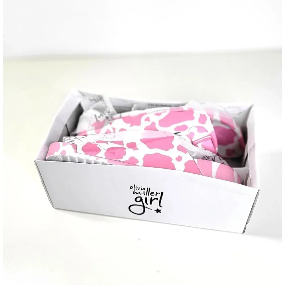 Girls' Olivia Miller Little Kid & Big Kid Moo Pink Footbed Sandals Size 4
